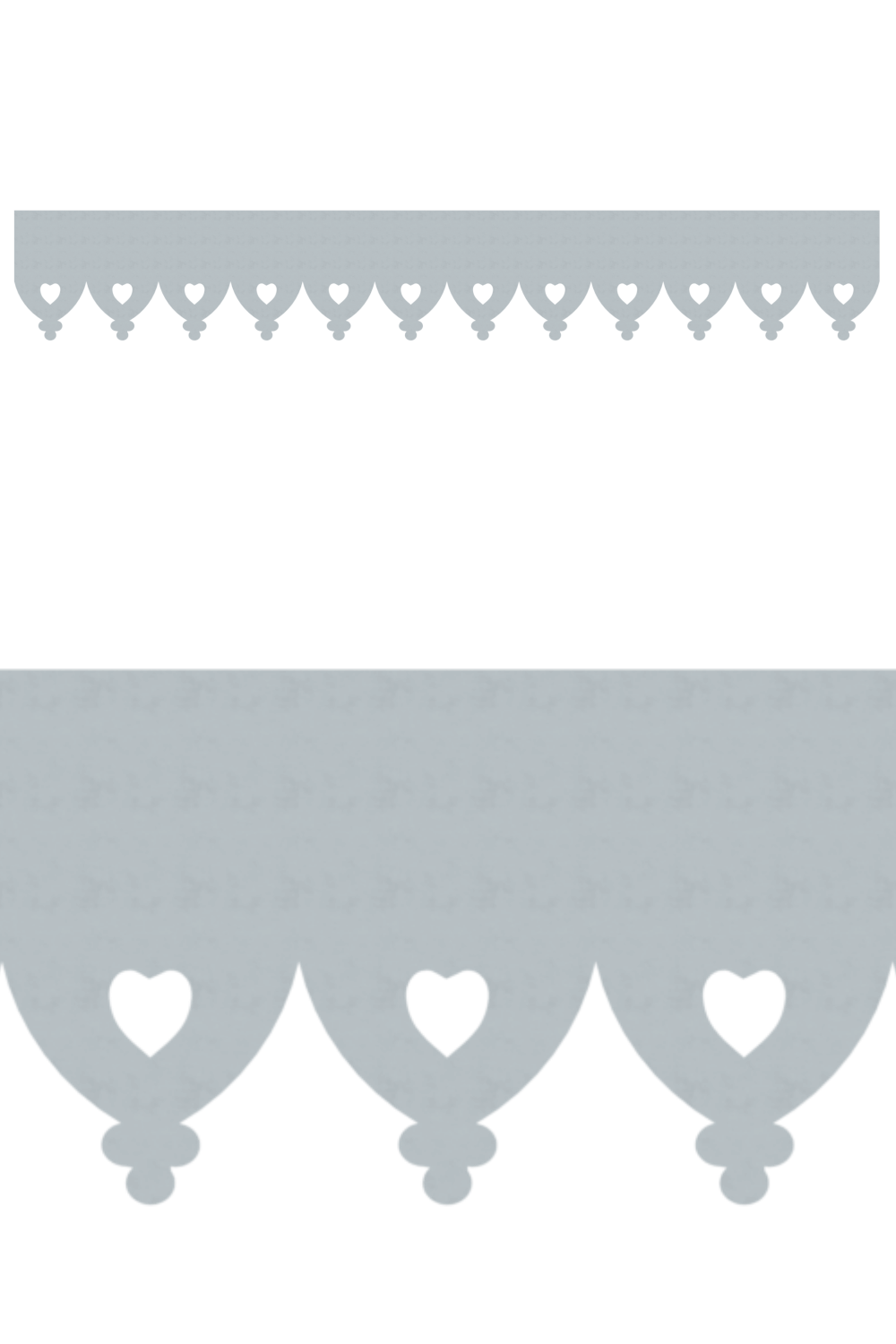 Détail du lambrequin Romans en métal zinc, motif décoratif pour bord de toit et fenêtre, vue rapprochée sur la frise 80mm découpée, ORNABAT