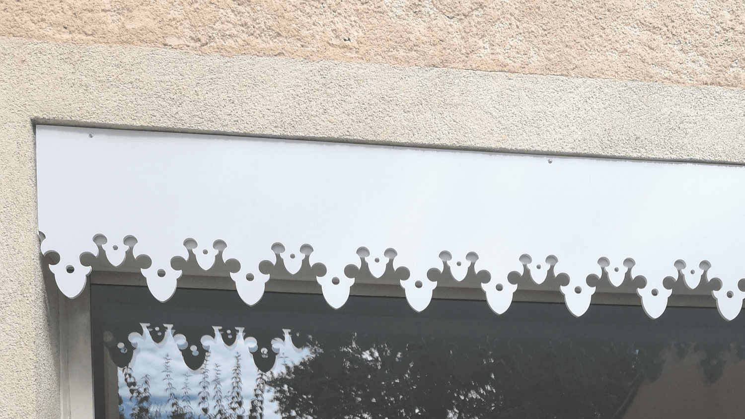 Lambrequin de fenêtre, vignette de la collection en PVC blanc, marque ORNABAT