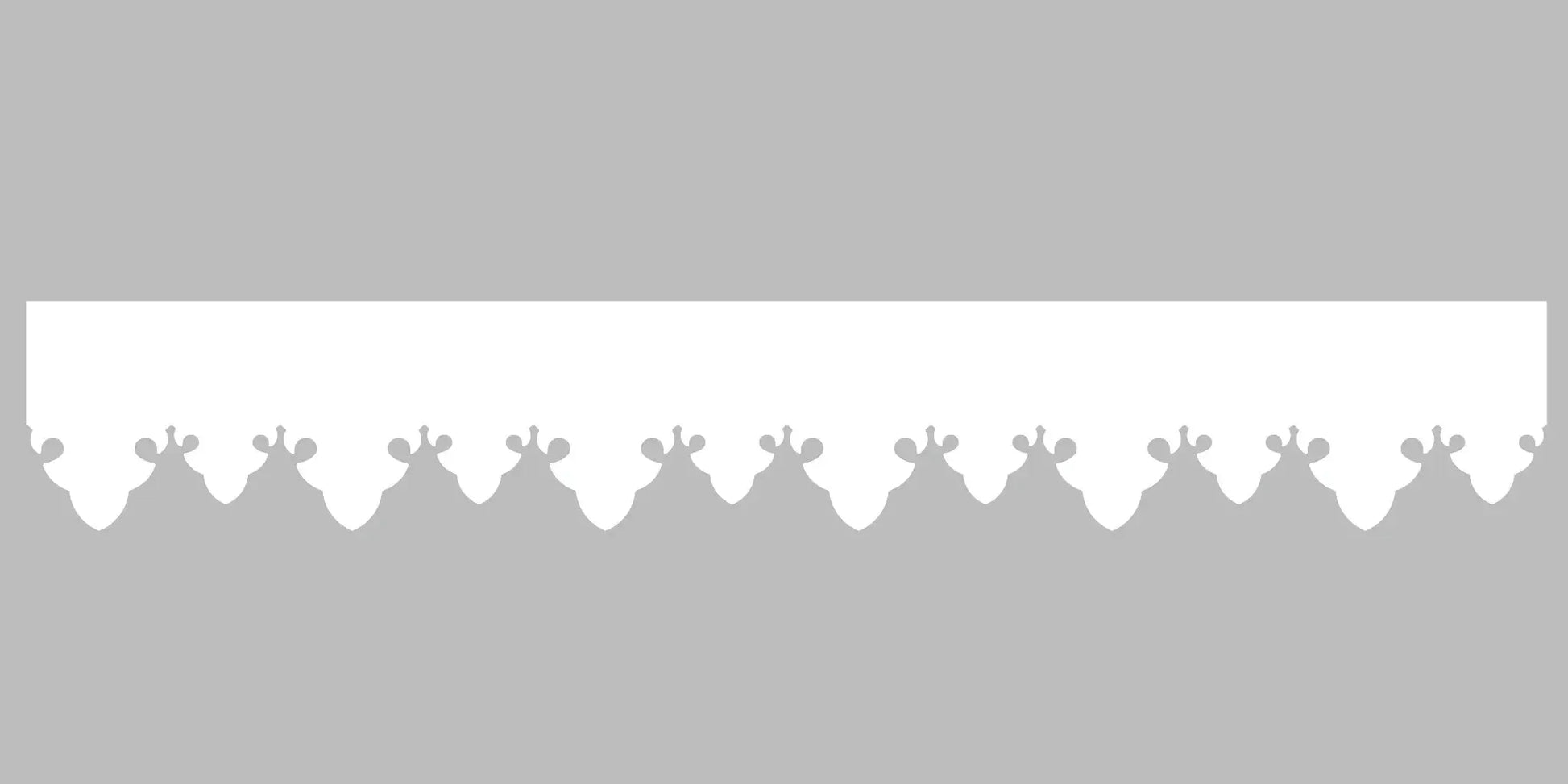 Bandeau du lambrequin Arreau blanc en alu, motif décoratif pour toit, vue rapprochée sur la frise 85mm découpée, ORNABAT