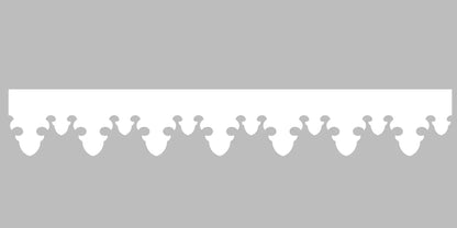 Bandeau du lambrequin Gavarnie blanc en alu, motif décoratif pour toit, vue rapprochée sur la frise 110mm découpée, ORNABAT
