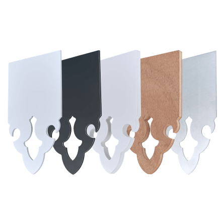 Echantillons de matériaux pour lambrequins de façade, ORNABAT