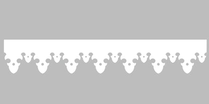 Bandeau du lambrequin Argeles blanc en alu, motif décoratif pour toit, vue rapprochée sur la frise 125mm découpée, ORNABAT