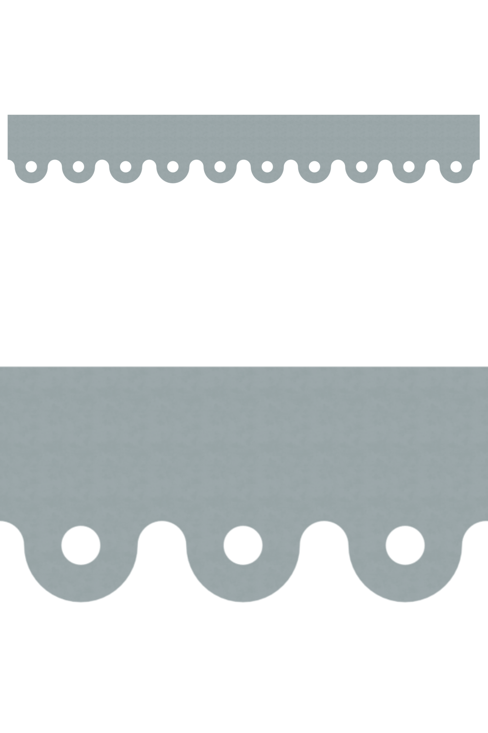 Détail du lambrequin Evreux en métal zinc, motif décoratif pour bord de toit et fenêtre, vue rapprochée sur la frise 60mm découpée, ORNABAT