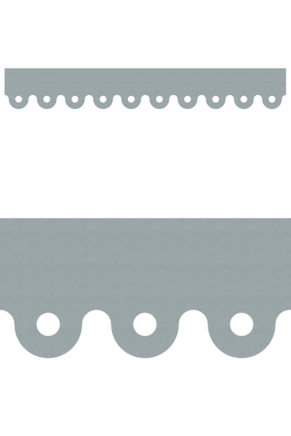 Détail du lambrequin Evreux en métal zinc, motif décoratif pour bord de toit et fenêtre, vue rapprochée sur la frise 60mm découpée, ORNABAT