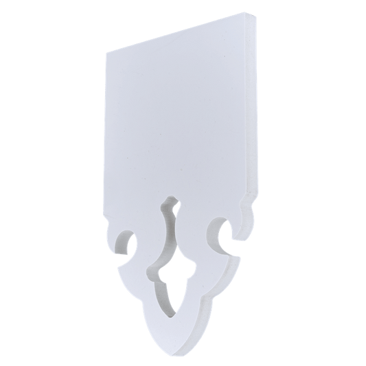Echantillon de lambrequin en PVC blanc épaisseur 10mm en commande, modèle Saint-Lary, ORNABAT