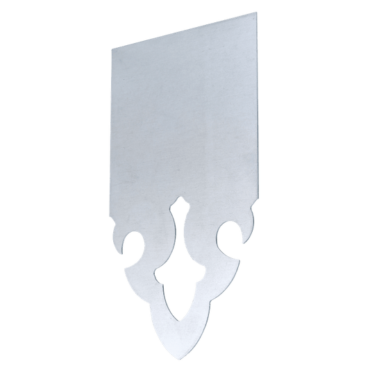 Echantillon de lambrequin en zinc naturel épaisseur 0.80mm en commande, modèle Saint-Lary, ORNABAT