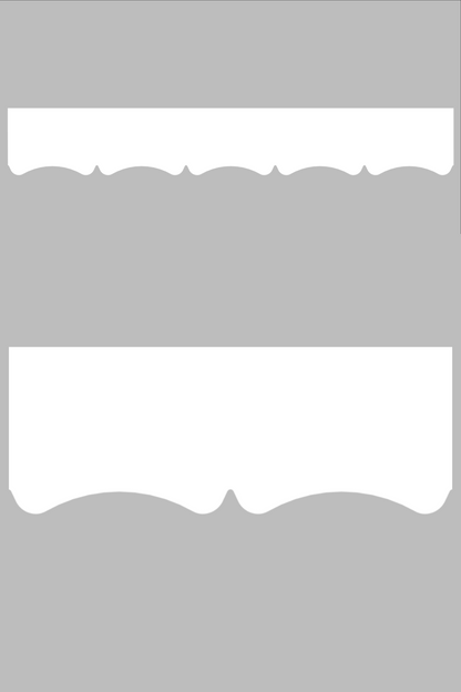 Dérail du lambrequin Mimizan blanc en PVC, motif décoratif pour bord de toit et fenêtre, vue rapprochée sur la frise 30mm découpée, ORNABAT