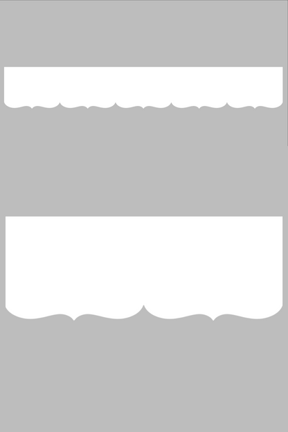 Détail du lambrequin Seignosse blanc en PVC, motif décoratif pour bord de toit et fenêtre, vue rapprochée sur la frise 30mm découpée, ORNABAT