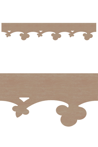 Détail du lambrequin Les-Dalles en bois, motif décoratif pour toit, vue rapprochée sur la frise 120mm découpée, ORNABAT