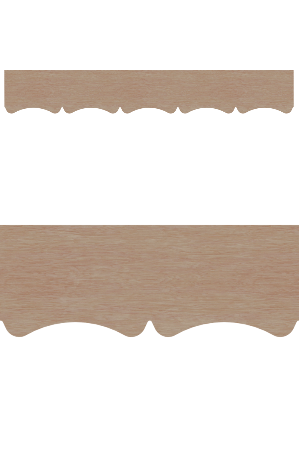 Dérail du lambrequin Mimizan en bois, motif décoratif pour bord de toit et fenêtre, vue rapprochée sur la frise 30mm découpée, ORNABAT