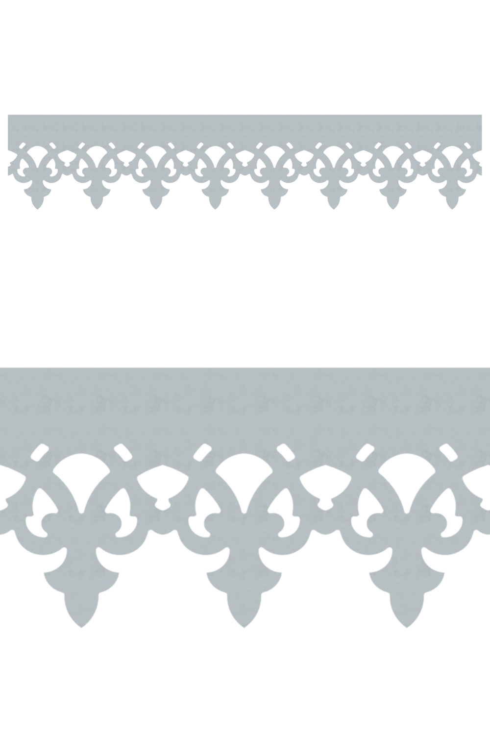 Détail du lambrequin Fecamp en métal zinc, motif décoratif pour bord de toit et fenêtre, vue rapprochée sur la frise 170mm découpée, ORNABAT