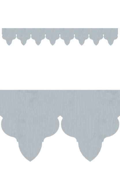 Détail du lambrequin Frejus en métal zinc, motif décoratif pour bord de toit et fenêtre, vue rapprochée sur la frise 115mm découpée, ORNABAT