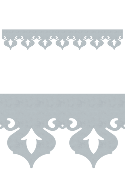 Détail du lambrequin Granville en métal zinc, motif décoratif pour bord de toit et fenêtre, vue rapprochée sur la frise 135mm découpée, ORNABAT
