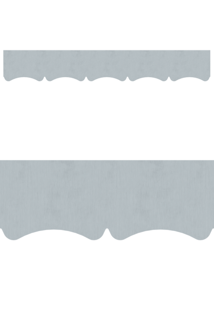 Dérail du lambrequin Mimizan en métal zinc, motif décoratif pour bord de toit et fenêtre, vue rapprochée sur la frise 30mm découpée, ORNABAT