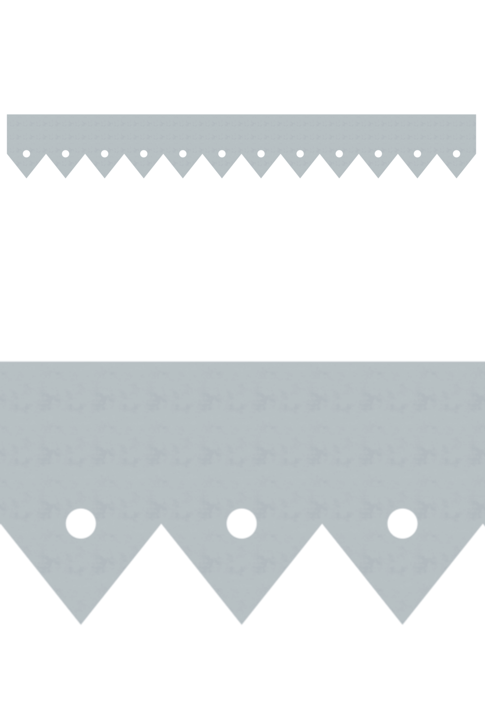 Détail du lambrequin Voiron en métal zinc, motif décoratif pour bord de toit et fenêtre, vue rapprochée sur la frise 75mm découpée, ORNABAT