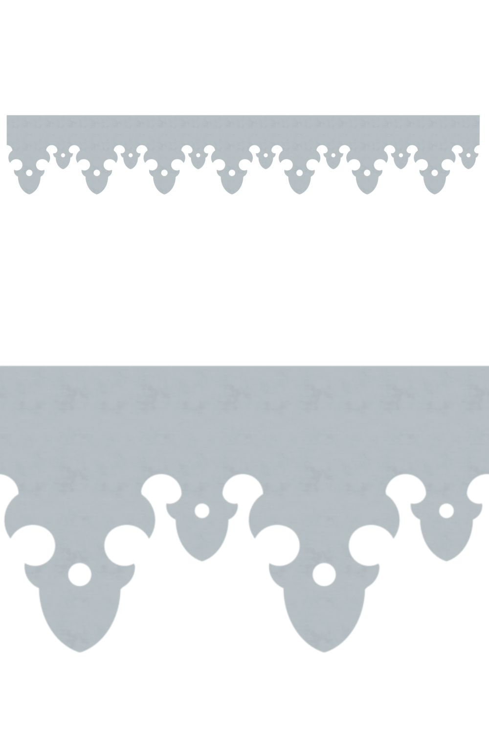 Détail du lambrequin Argeles en métal zinc, motif décoratif pour toit, vue rapprochée sur la frise 125mm découpée, ORNABAT