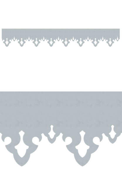 Détail du lambrequin Tarbes en métal zinc, motif décoratif pour toit, vue rapprochée sur la frise 105mm découpée, ORNABAT
