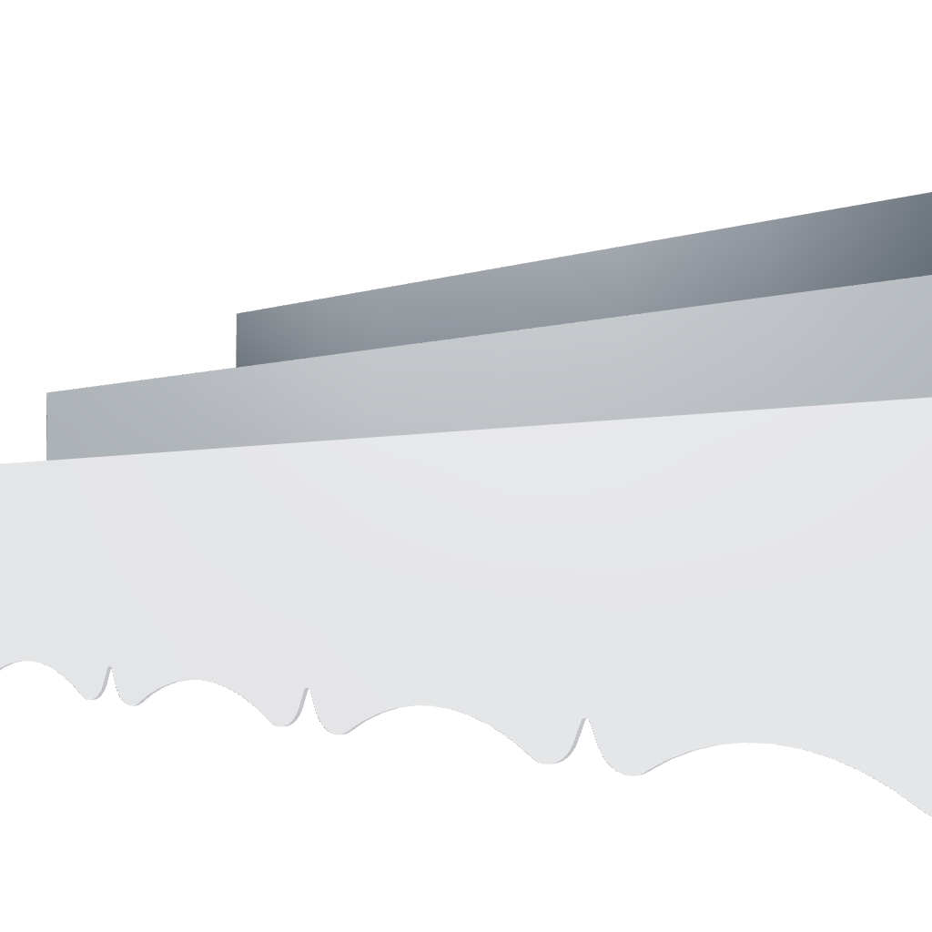 Modèle 3D lambrequin de façade Mimizan en aluminium composite, frise 30 mm, ORNABAT