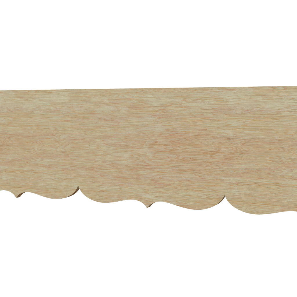 Modèle 3D lambrequin de façade Seignosse en bois, frise 30 mm, ORNABAT