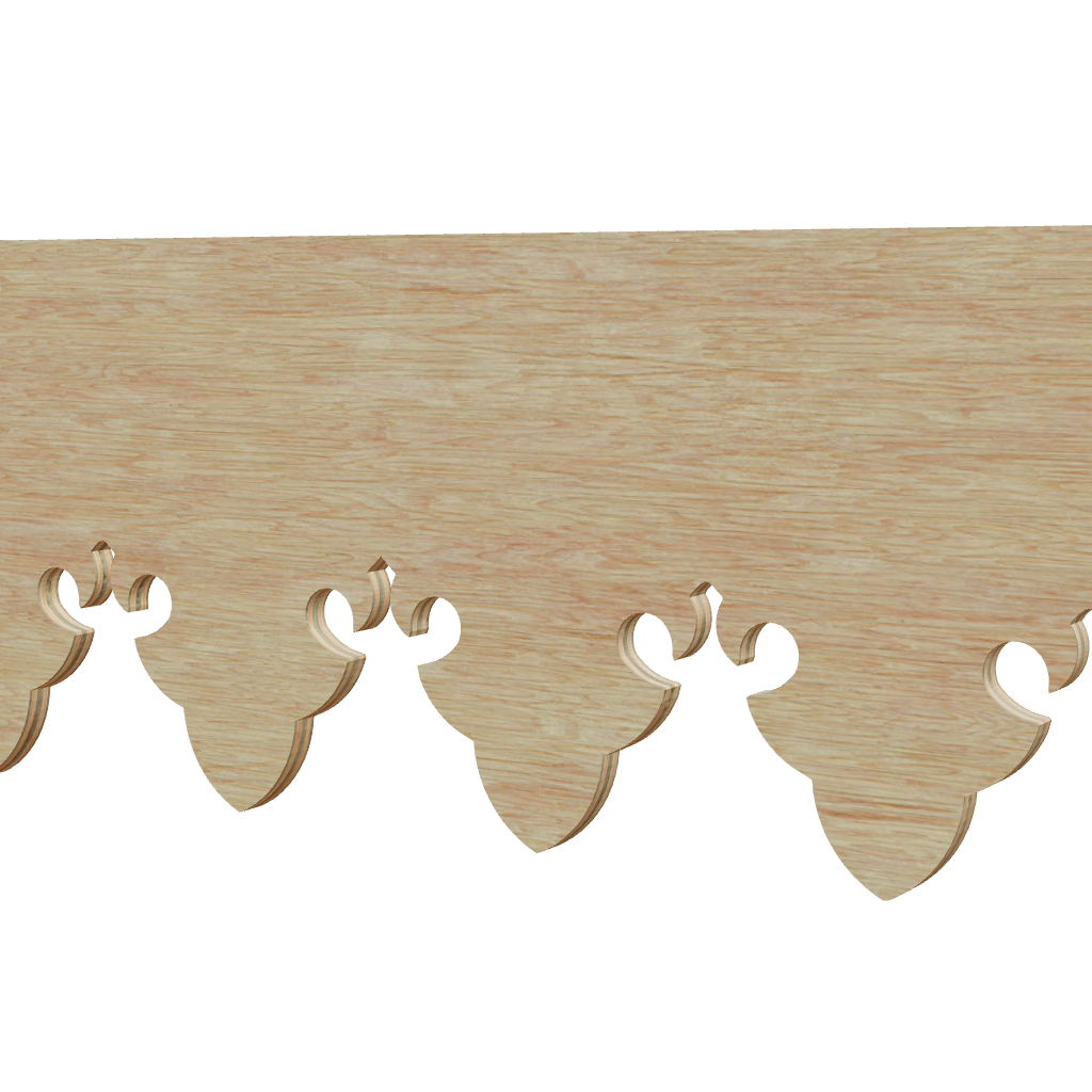 Modèle 3D lambrequin de façade Bagneres en bois, frise 85 mm, ORNABAT