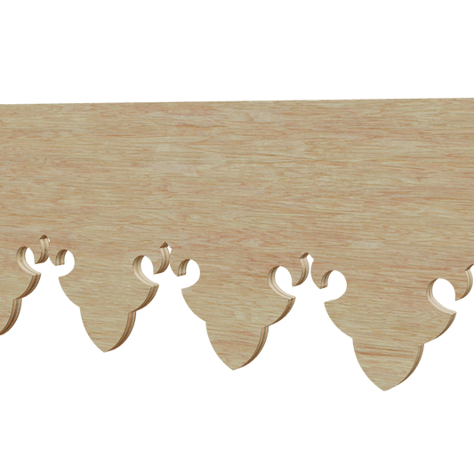 Modèle 3D lambrequin de façade Bagneres en bois, frise 85 mm, ORNABAT