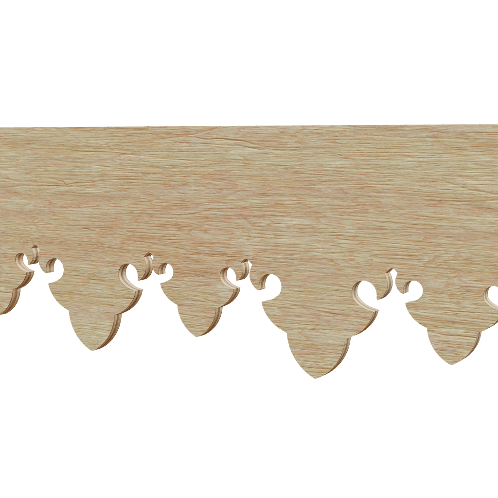 Modèle 3D lambrequin de toit Arreau en bois, frise 85 mm, ORNABAT