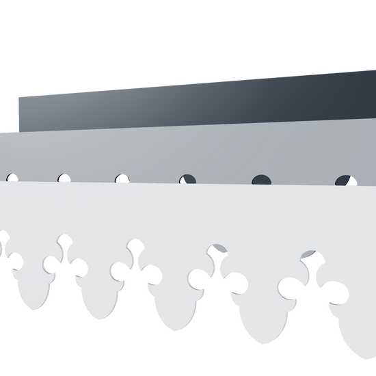 Modèle 3D lambrequin de façade Cauterets en aluminium composite, frise 110 mm, ORNABAT