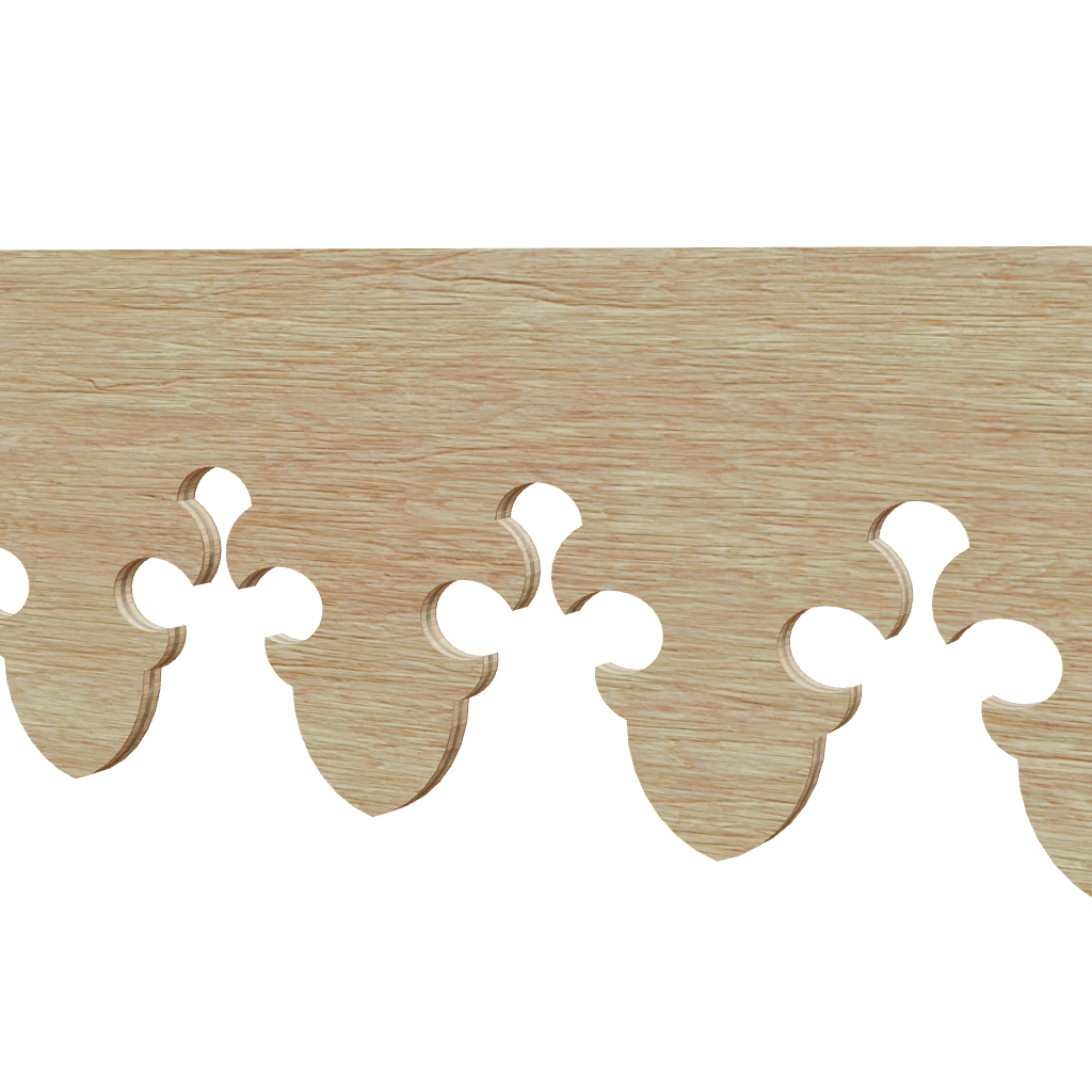 Modèle 3D lambrequin de façade Cauterets en bois, frise 110 mm, ORNABAT
