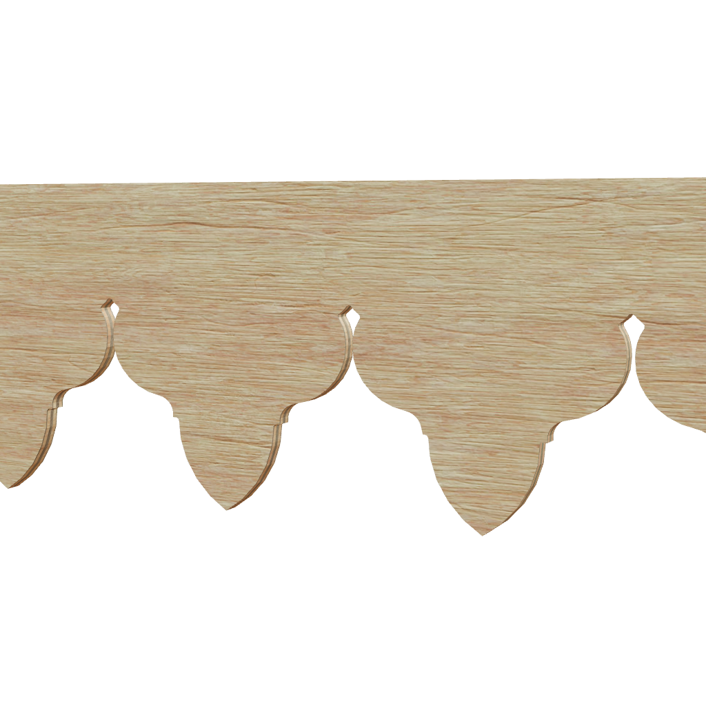 Modèle 3D lambrequin de façade Fréjus en bois, frise 115 mm, ORNABAT
