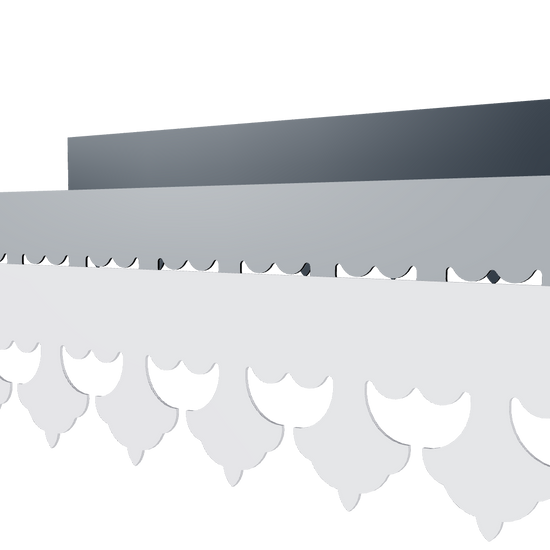 Modèle 3D lambrequin de façade Cannes en aluminium composite, frise 105 mm, ORNABAT
