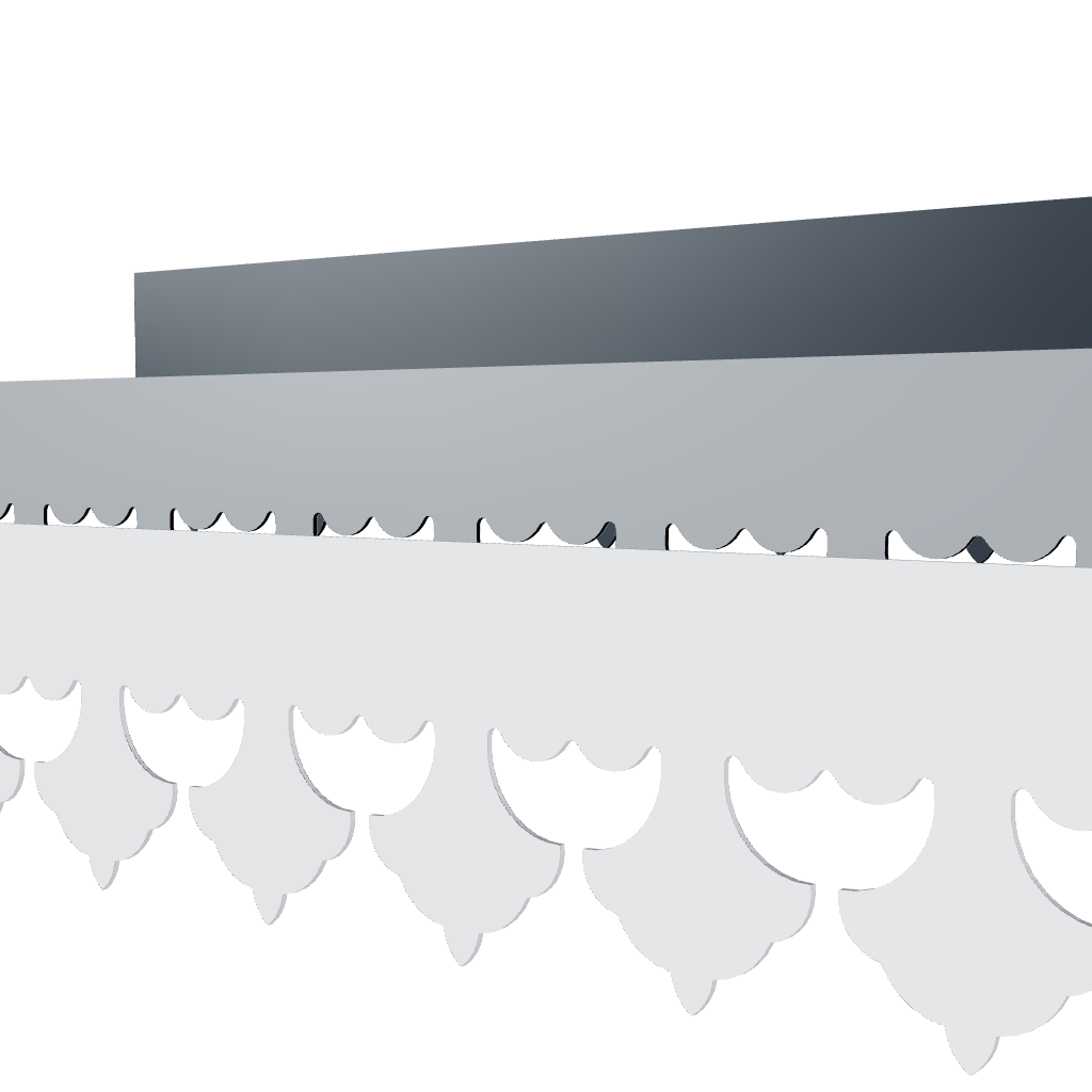 Modèle 3D lambrequin de façade Cannes en aluminium composite, frise 105 mm, ORNABAT