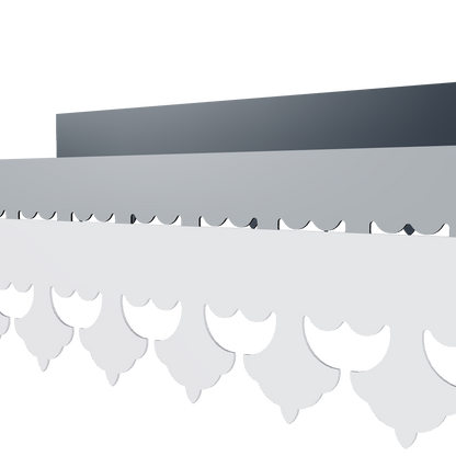 Modèle 3D lambrequin de façade Cannes en aluminium composite, frise 105 mm, ORNABAT