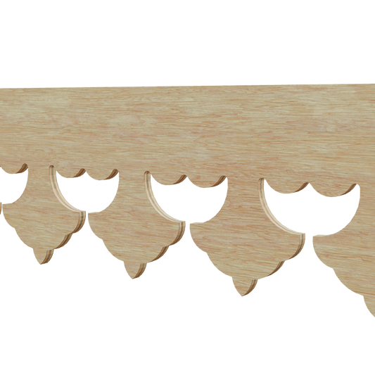 Modèle 3D lambrequin de façade Cannes en bois, frise 105 mm, ORNABAT
