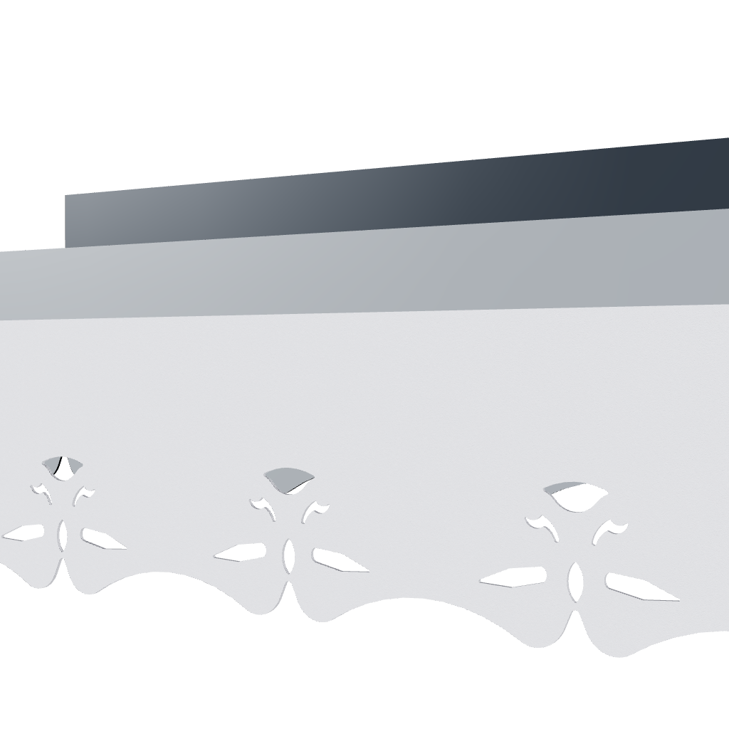 Modèle 3D lambrequin extérieur de fenêtre Aix en aluminium, décor 120 mm, ORNABAT