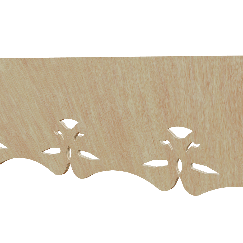 Modèle 3D lambrequin extérieur de fenêtre Aix en bois, décor 120 mm, ORNABAT