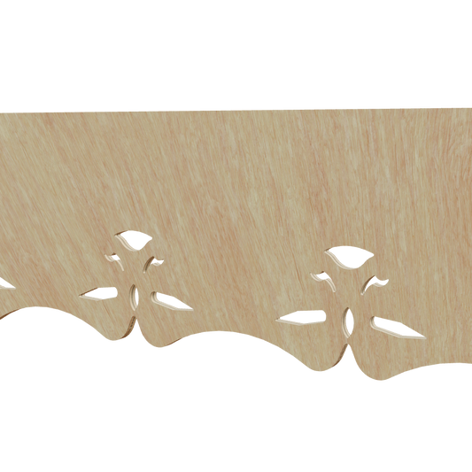 Modèle 3D lambrequin extérieur de fenêtre Aix en bois, décor 120 mm, ORNABAT