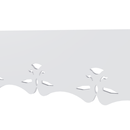 Modèle 3D lambrequin extérieur de fenêtre Aix en PVC blanc, décor 120 mm, ORNABAT