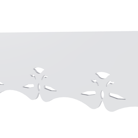Modèle 3D lambrequin extérieur de fenêtre Aix en PVC blanc, décor 120 mm, ORNABAT