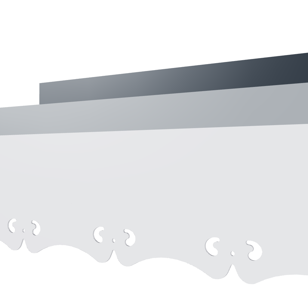 Modèle 3D lambrequin extérieur de fenêtre Breville en aluminium composite, décor 70 mm, ORNABAT
