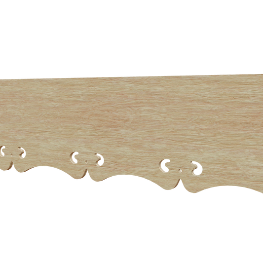 Modèle 3D lambrequin extérieur de fenêtre Breville en bois, décor 70 mm, ORNABAT