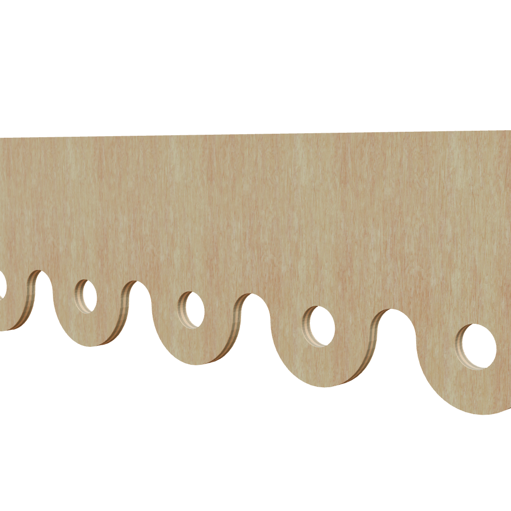 Modèle 3D lambrequin de façade Evreux en bois, frise 60 mm, ORNABAT
