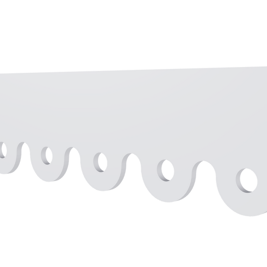 Modèle 3D lambrequin de façade Evreux en PVC blanc, frise 60 mm, ORNABAT