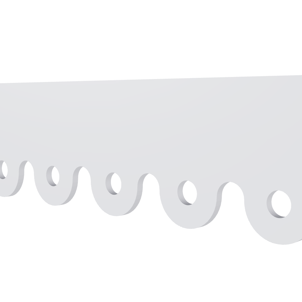 Modèle 3D lambrequin de façade Evreux en PVC blanc, frise 60 mm, ORNABAT