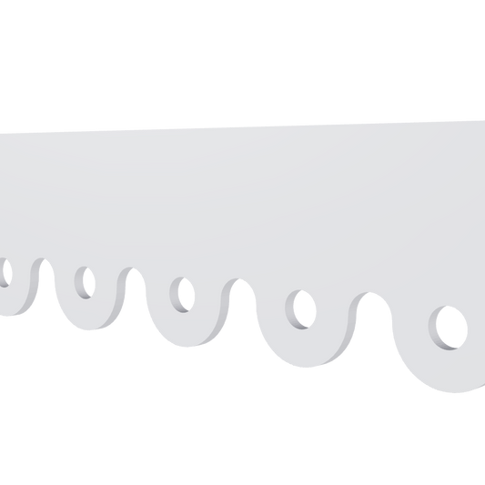 Modèle 3D lambrequin de façade Evreux en PVC blanc, frise 60 mm, ORNABAT