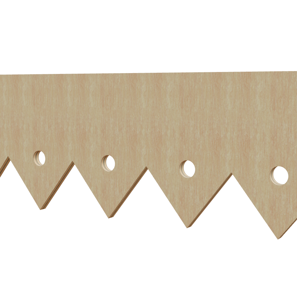 Modèle 3D lambrequin de façade Voiron en bois, frise 75 mm, ORNABAT