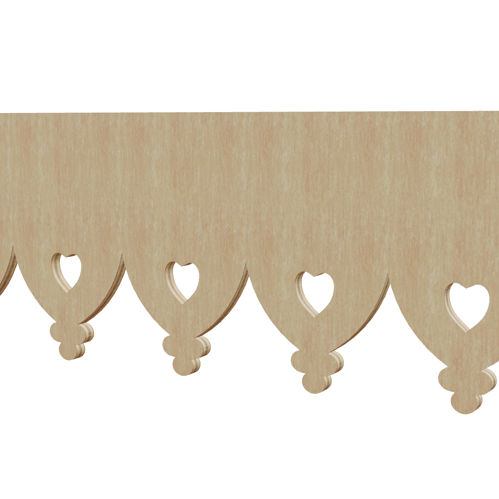 Modèle 3D lambrequin de façade Romans en bois, frise 80 mm, ORNABAT
