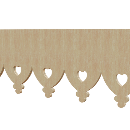Modèle 3D lambrequin de façade Romans en bois, frise 80 mm, ORNABAT
