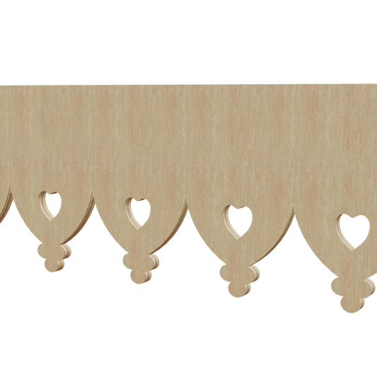 Modèle 3D lambrequin de façade Romans en bois, frise 80 mm, ORNABAT