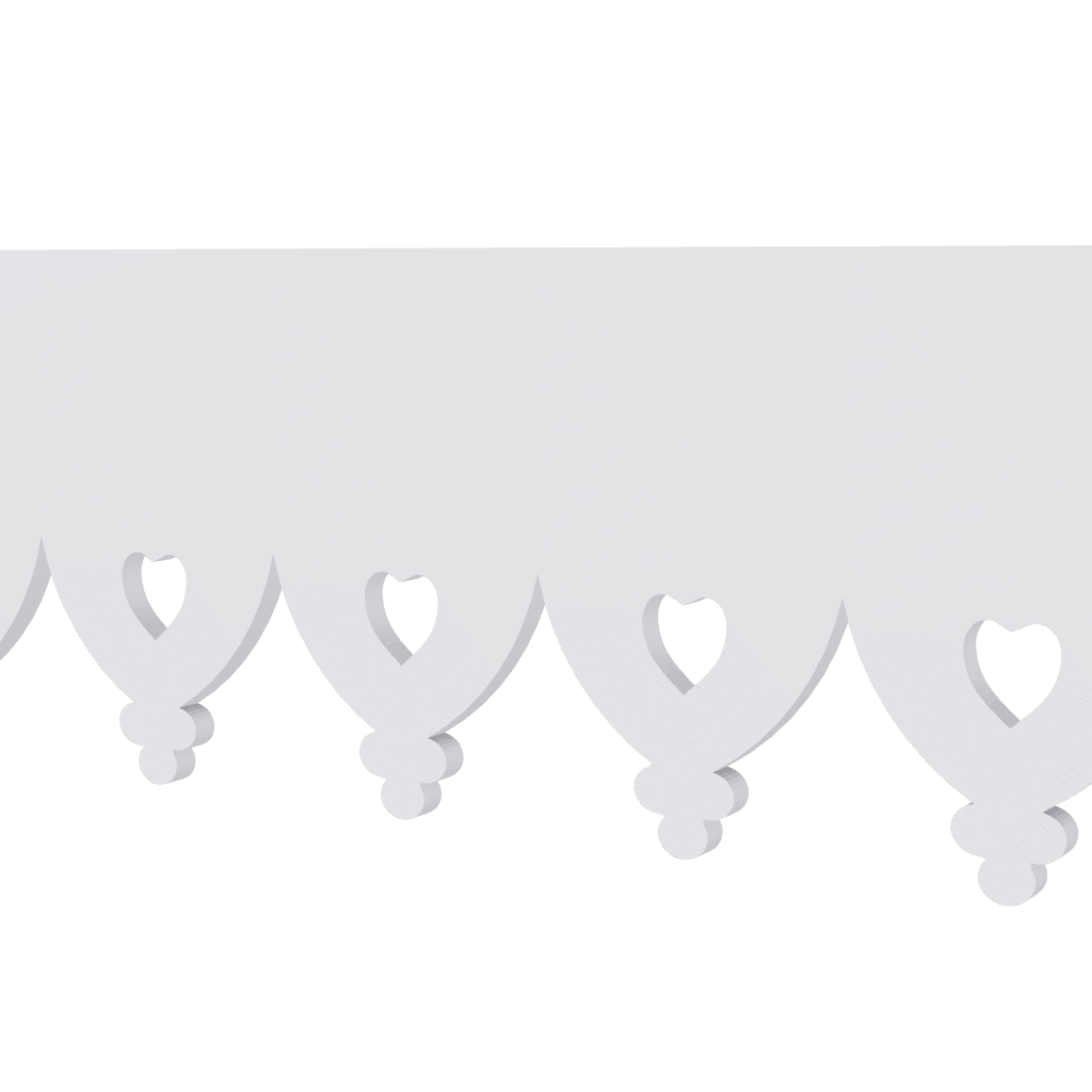 Modèle 3D lambrequin de façade Romans en PVC blanc, frise 80 mm, ORNABAT