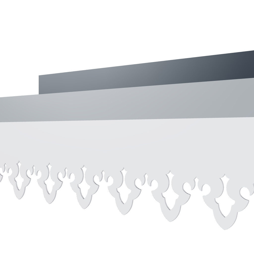 Modèle 3D lambrequin de façade Saint-Lary en aluminium composite, frise 93 mm, ORNABAT